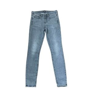 Gap 1969 True Skinny Jeans Size 26R Black Gray‎ Womens Denim Stretch 27X29
